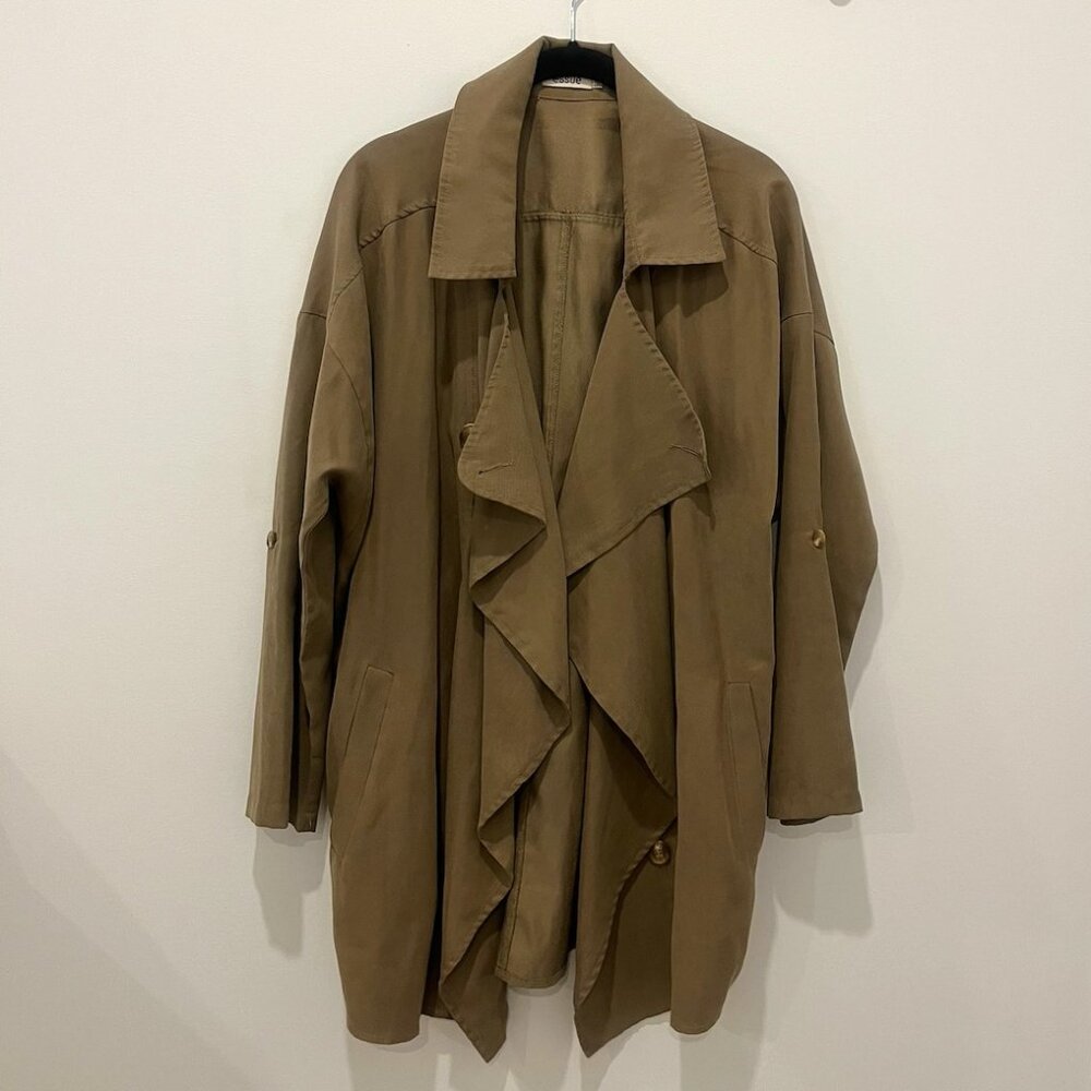 Khaki Lightweight Trench Coat, Size Small